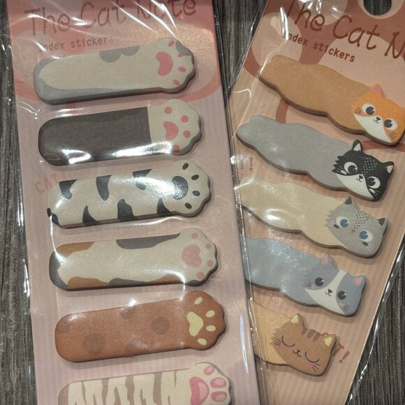 New Silicone Pen Bag, 6pcs Dual-Tip Colorful Marker Pens and Cat Sticky Notes - Picture 2 of 9